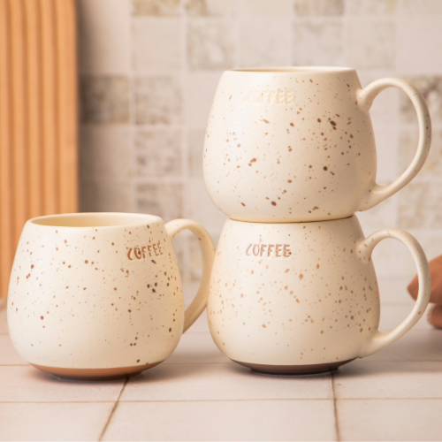 Speckled Cream Stoneware Rustic Texture Ceramic Coffee Mug 400ml  FabFinds