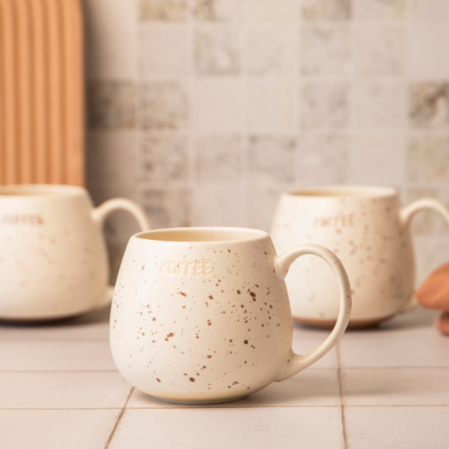 Speckled Cream Stoneware Rustic Texture Ceramic Coffee Mug 400ml Mugs FabFinds