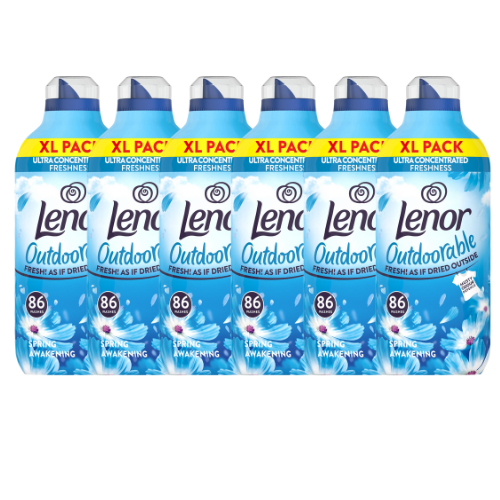 Lenor Outdoorable Fabric Conditioner Spring Awakening 1204ml(86 Washes) Assorted Packs Laundry - Fabric Conditioner Lenor Pack of 6