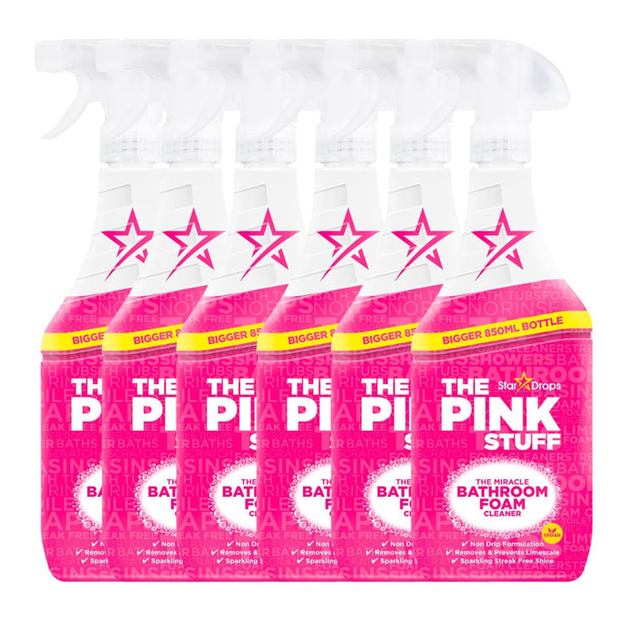 Stardrops The Pink Stuff Bathroom Foam Cleaner 850ml Bathroom & Shower Cleaners Stardrops Pack of 6