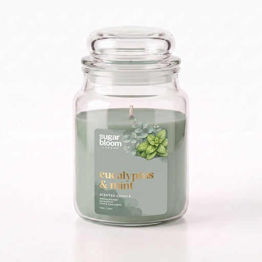 Sugar Bloom London Eucalyptus & Mint Scented Candle 510g Candles Sugar Bloom