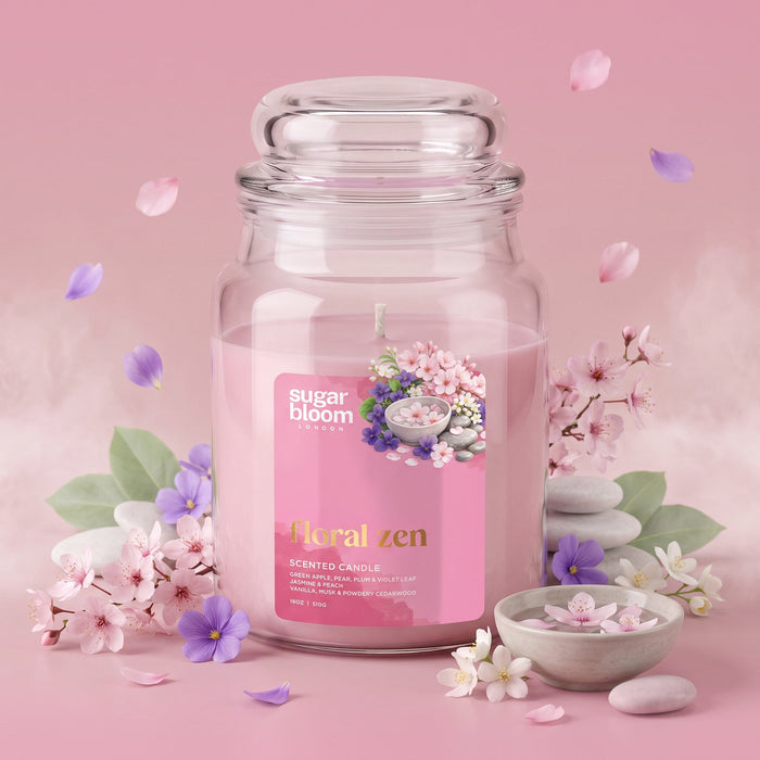 Sugar Bloom London Floral Zen Scented Candle 510g image 2