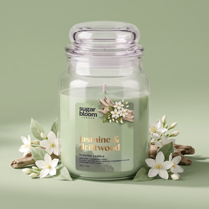Sugar Bloom London Jasmine & Driftwood Scented Candle 510g image 3