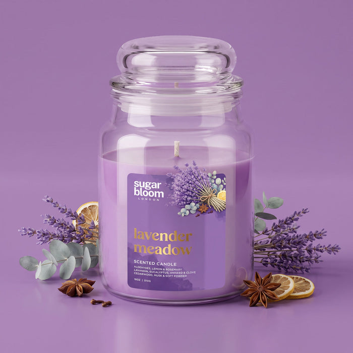 Sugar Bloom London Lavender Meadow Scented Candle 510g image 3