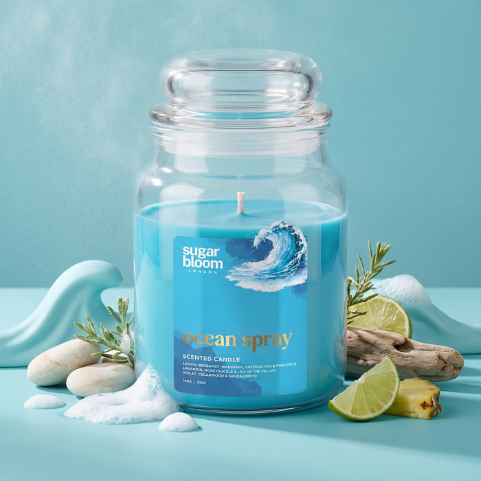 Sugar Bloom London Ocean Spray Scented Candle 510g image 3