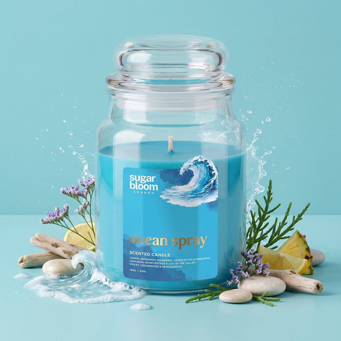 Sugar Bloom London Ocean Spray Scented Candle 510g image 2