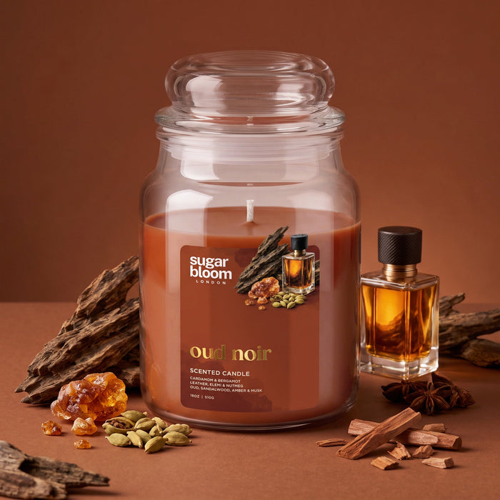 Sugar Bloom London Oud Noir Scented Candle 510g image 2