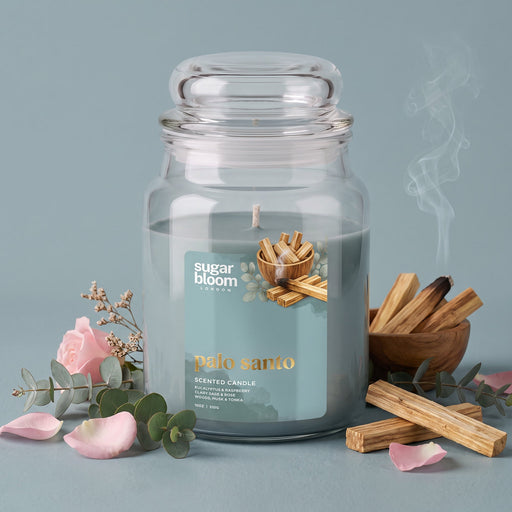 Sugar Bloom London Palo Santo Scented Candle 510g Candles Sugar Bloom