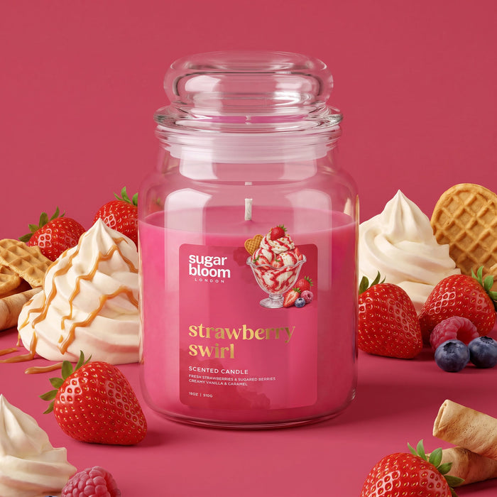 Sugar Bloom London Strawberry Swirl Scented Candle 510g image 5