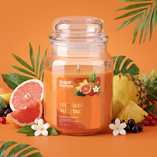 Sugar Bloom London Tropical Sunrise Scented Candle 510g Candles Sugar Bloom