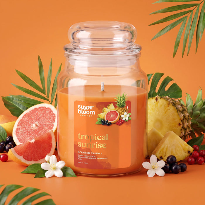 Sugar Bloom London Tropical Sunrise Scented Candle 510g Candles Sugar Bloom
