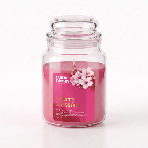 Sugar Bloom London Cherry Blossom Scented Candle 510g Candles Sugar Bloom