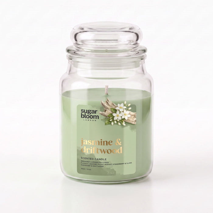 Sugar Bloom London Jasmine & Driftwood Scented Candle 510g