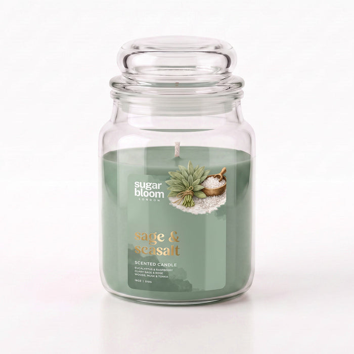 Sugar Bloom London Sage & Sea Salt Scented Candle 510g