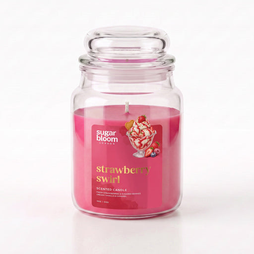 Sugar Bloom London Strawberry Swirl Scented Candle 510g Candles Sugar Bloom