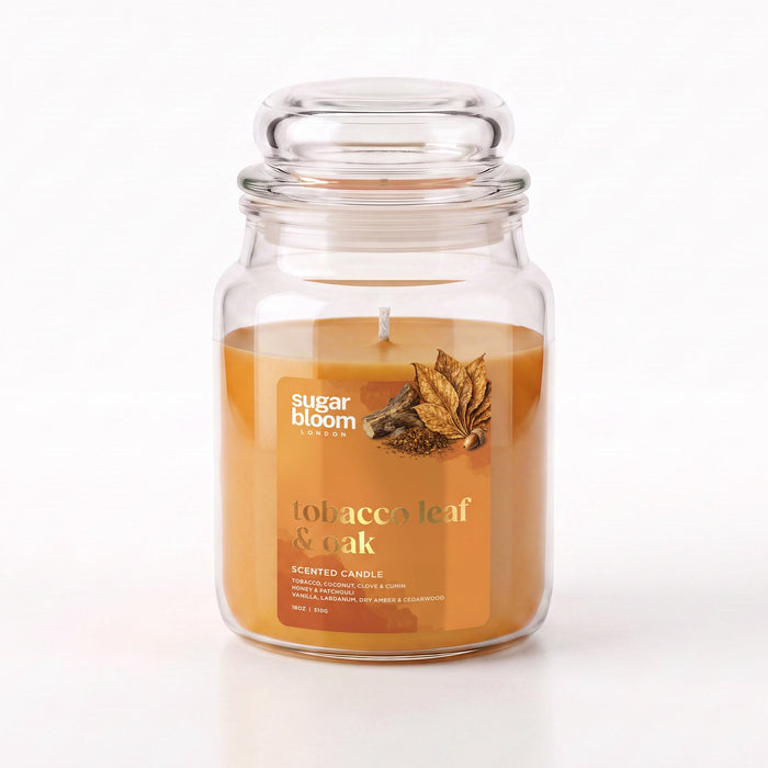 Sugar Bloom London Tobacco Leaf & Oak Scented Candle 510g Candles Sugar Bloom