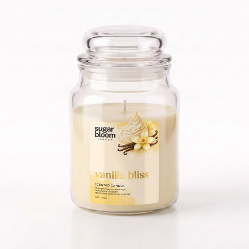 Sugar Bloom London Vanilla Bliss Scented Candle 510g Candles Sugar Bloom