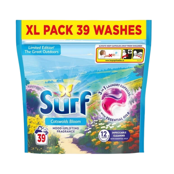 Surf 3 in 1 Cotswolds Bloom Laundry Washing Detergent Capsules 39 Washes Laundry - Detergent surf 1 Pack