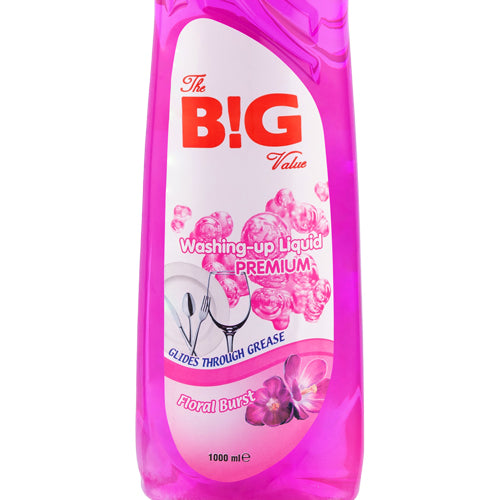 The Big Value Washing Up Liquid Premium Floral Burst 1000ml Washing Up Liquid The Big Value   