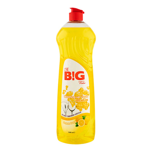 The Big Value Washing Up Liquid Lemon Burst 1000ml Washing Up Liquid The Big Value   