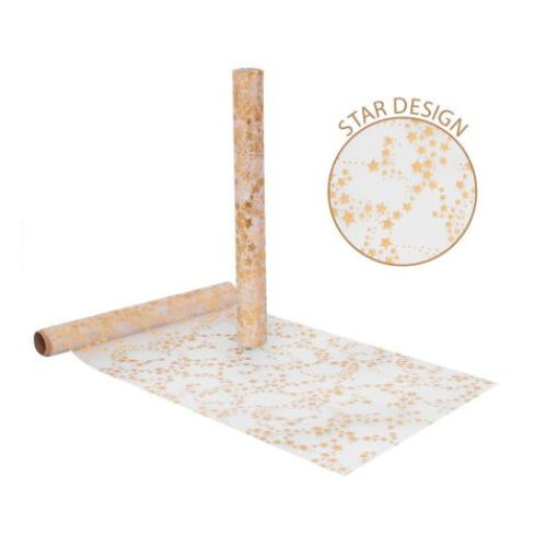 Stars Design Table Runner 29 x 200cm Assorted Colours Christmas Tableware FabFinds Gold