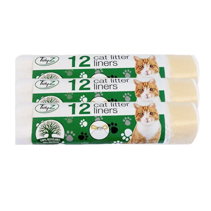 TidyZ Cat Litter Tray Liners 12 Pack Pet Cleaning Supplies Tidyz Pack of 3