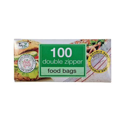 TidyZ Double Zip Food Bags 100 Assorted Pack Food Storage Bags Tidyz Pack of 1