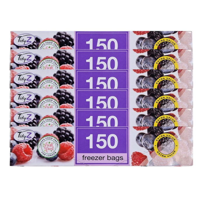 TidyZ Freezer Bags 150 Pack Food Storage Bags Tidyz Pack of 6