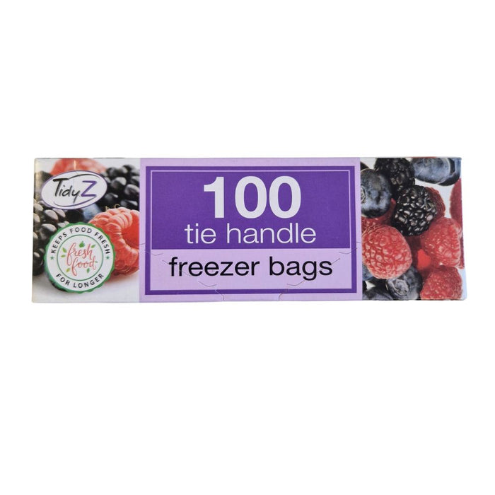 TidyZ Freezer Bags with Tie Handles 100 Pack Food Storage Bags Tidyz Pack of 1