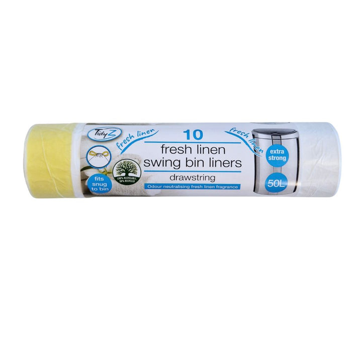 TidyZ Linen Fragranced Swing Bin Liners 50L 10 Pack Bin Liners Tidyz Pack of 1