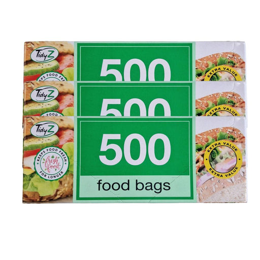 TidyZ Multipurpose Food Bags 500 Assorted Pack Food Storage Bags Tidyz Pack of 3