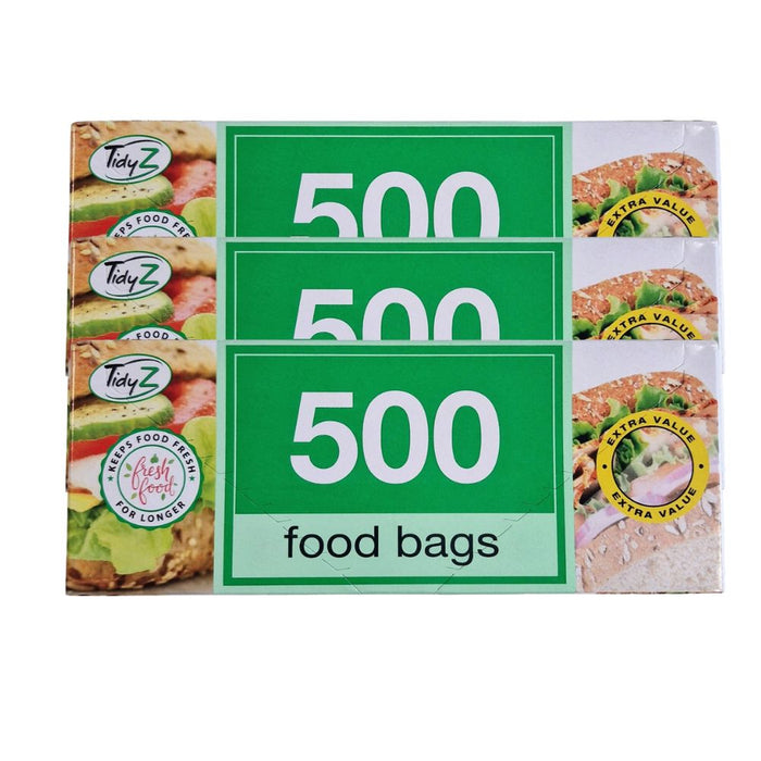 TidyZ Multipurpose Food Bags 500 Pack Food Storage Bags Tidyz Pack of 3