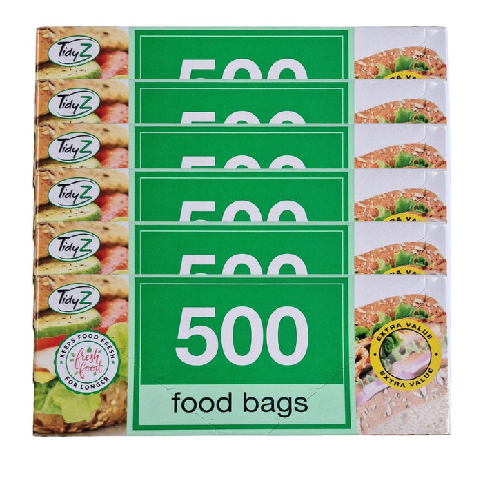 TidyZ Multipurpose Food Bags 500 Pack Food Storage Bags Tidyz Pack of 6