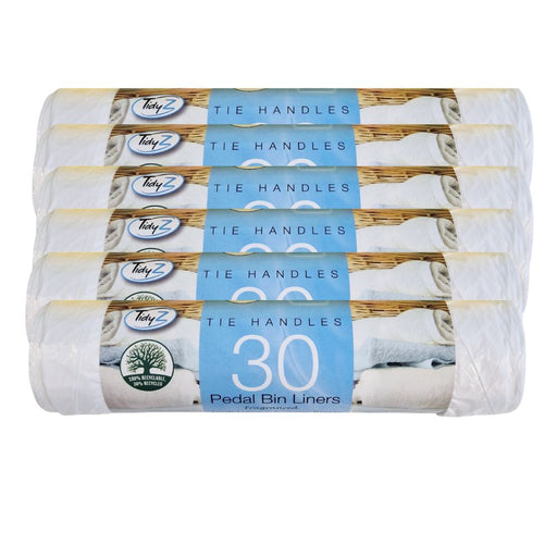 TidyZ Scented Tie Handle Bin Liners 15L 30 Assorted Pack Bin Cleaners & Accessories Tidyz Fresh Linen & Summer Breeze Pack of 6