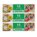 TidyZ Slide Zip Food Bags 15 Pack Food Storage Bags Tidyz Pack of 3