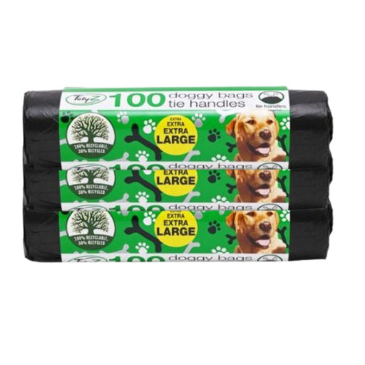TidyZ XXL Doggy Bags with Tie Handles 100 Assorted Pack Dog Accessories Tidyz Pack of 3