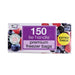A package of 150 tie handle premium freezer bags by TidyZ, featuring a purple label with white text, surrounded by illustrations of fresh berries on a white background.