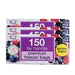 A pack of TidyZ 150 premium tie-handle freezer bags, featuring a white and purple design with illustrations of fresh berries and a yellow 'EXTRA THICK' badge.