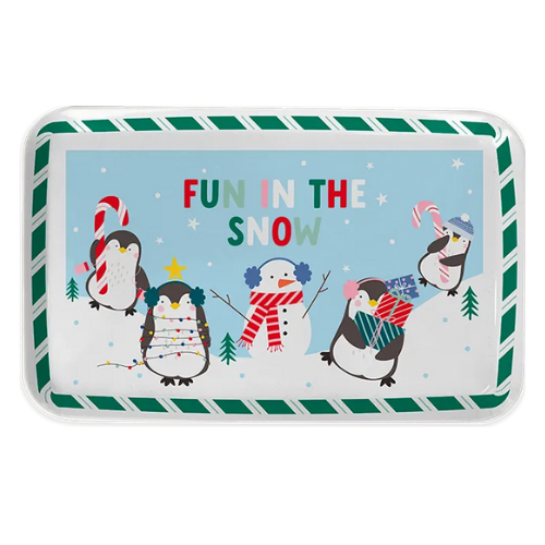 Christmas Plastic Serving Tray L29.5 × W19 Assorted Design Christmas Tableware FabFinds Fun in Snow