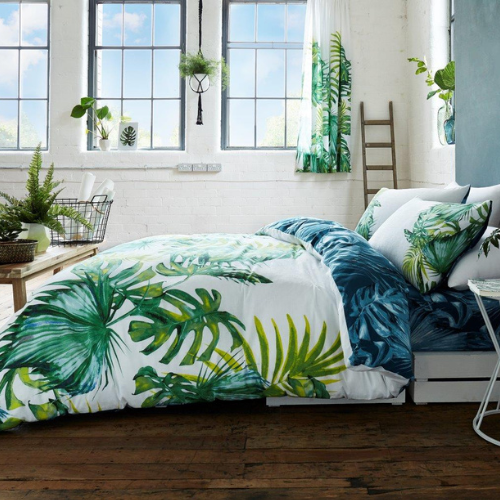 Tropical Leaf Printed Duvet Cover Set Assorted Sizes Duvet Sets FabFinds Double