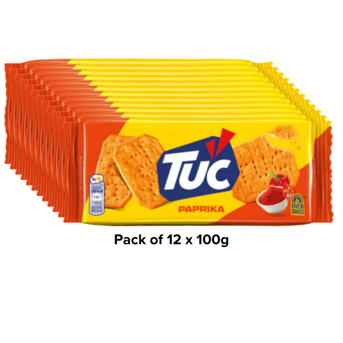 Tuc Paprika Biscuits 100g Assorted Pack Sizes Biscuits & Cereal Bars tuc 12 x 100g