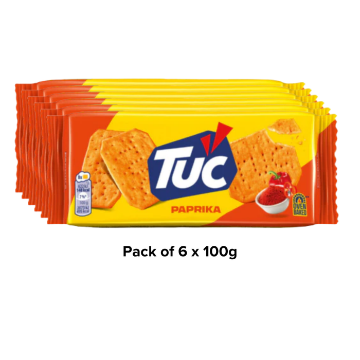 Tuc Paprika Biscuits 100g Assorted Pack Sizes Biscuits & Cereal Bars tuc 6 x 100g