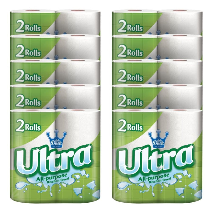 Ultra All-Purpose 2-Ply 2 Pack Kitchen Towels Assorted Packs Kitchen Roll Little Duck Pack of 10