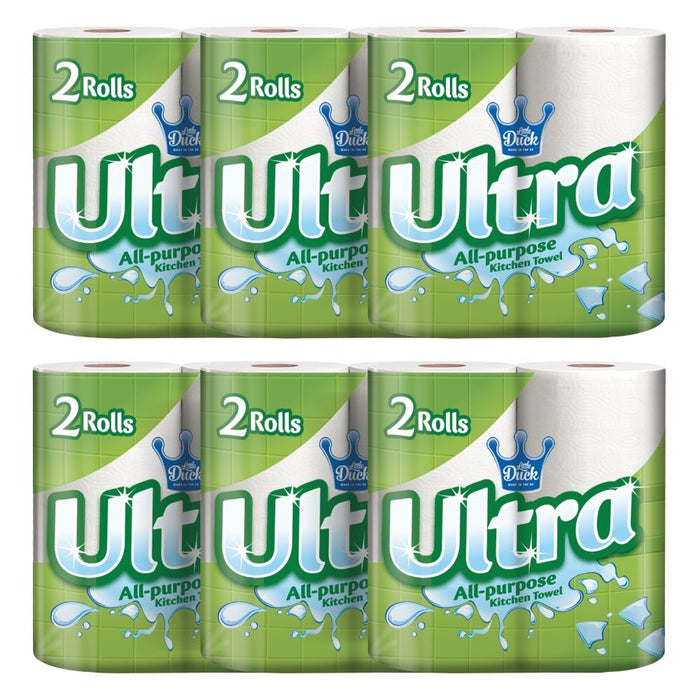 Ultra All-Purpose 2-Ply 2 Pack Kitchen Towels Assorted Packs Kitchen Roll Little Duck Pack of 6