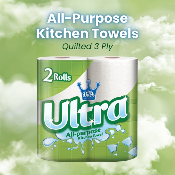 Ultra All-Purpose 2-Ply 2 Pack Kitchen Towels Assorted Packs Kitchen Roll Little Duck