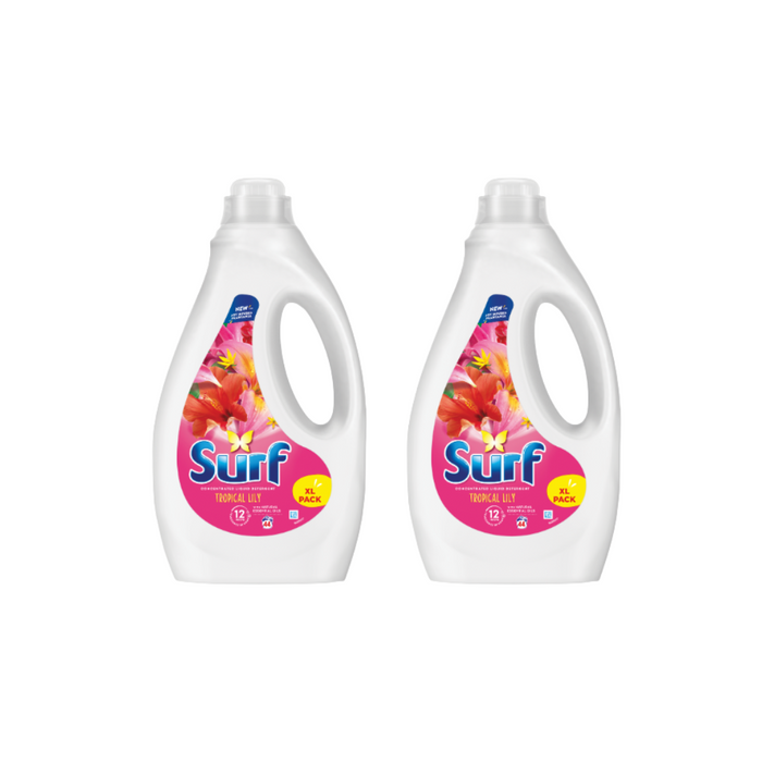 Surf Liquid Laundry Detergent Tropical Lily, 1.2L (44 Washes) Assorted Packs Laundry - Detergent Surf Pack of 2
