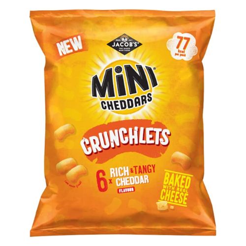 Jacob's Mini Cheddars Crunchlets 6 x 17g Bag Pack Crisps, Snacks & Popcorn Jacobs   
