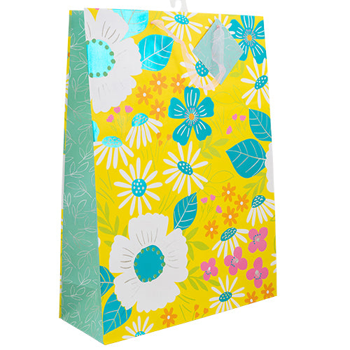 Voila Extra Large Yellow Floral Gift Bag Gift Bags Voila   
