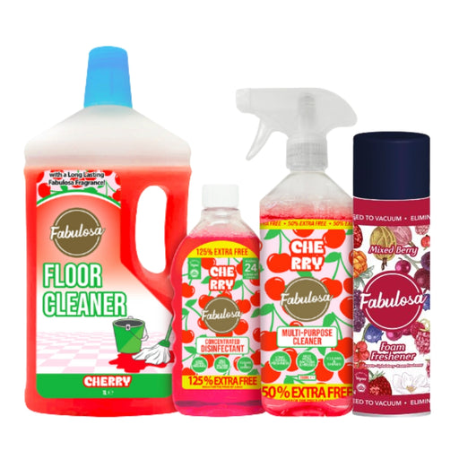Fabulosa Fruity Cherry Household Cleaning Bundle 4 Piece Fabulosa Bundles Fabulosa