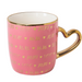 Heart Handle Ceramic Mug with Gold Heart Handle 350ml Assorted Designs Mugs FabFinds Blush Pink